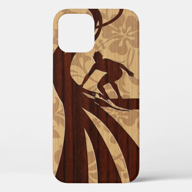 Funda De Case-Mate Para iPhone Surfboard Koa Wood (Reverso )