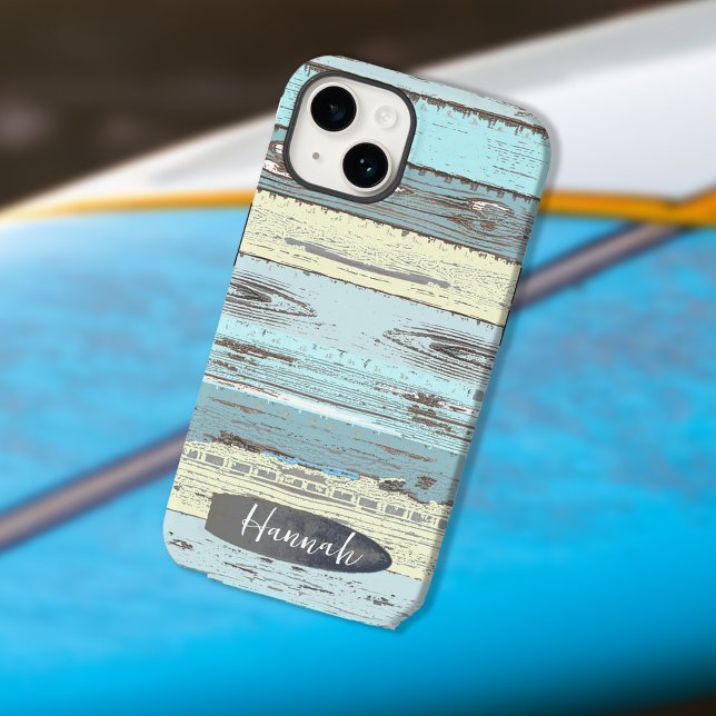 Funda De Case-Mate Para iPhone Surfboard personalizado de Beach Driftwood (Personalized Beach Driftwood Surfboard Case-Mate iPhone Case)