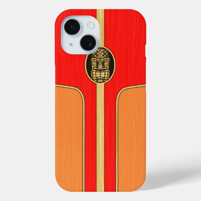 Funda De Case-Mate Para iPhone Surfboard Retro Tiki (Reverso )