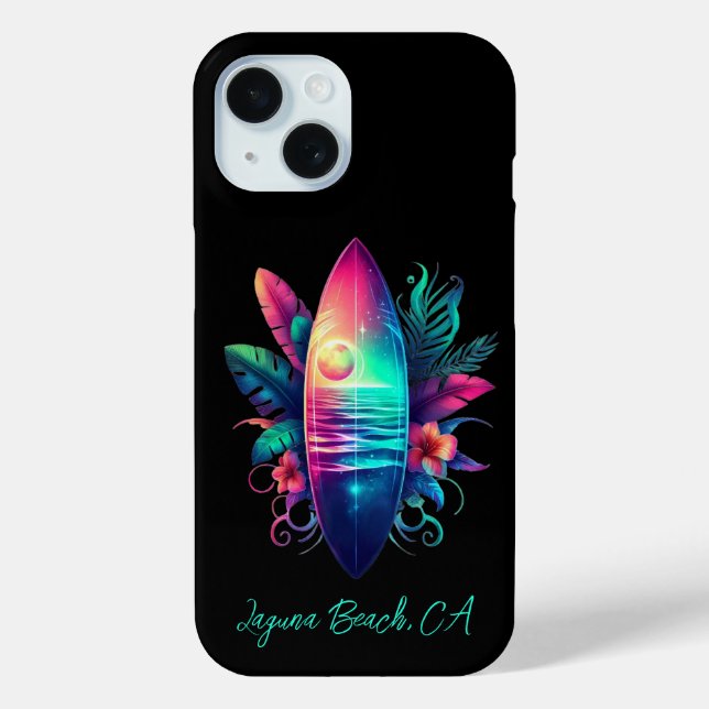 Funda De Case-Mate Para iPhone Surfboard Tropical Beach- (Reverso )