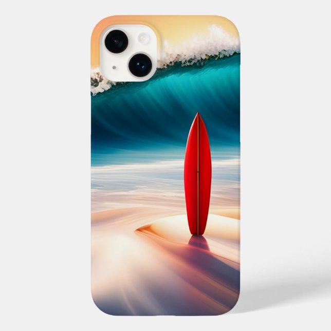 Funda De Case-Mate Para iPhone Surfboard vertical en arena (Reverso )