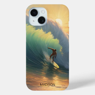 Funda Para iPhone 15 Surfing de nombre personalizado