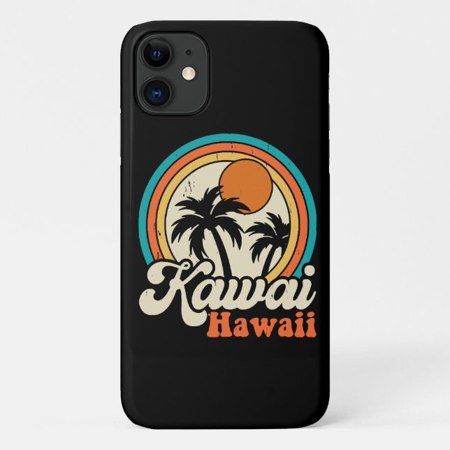Funda De Case-Mate Para iPhone Surfing Kawaii Hawái (Reverso)