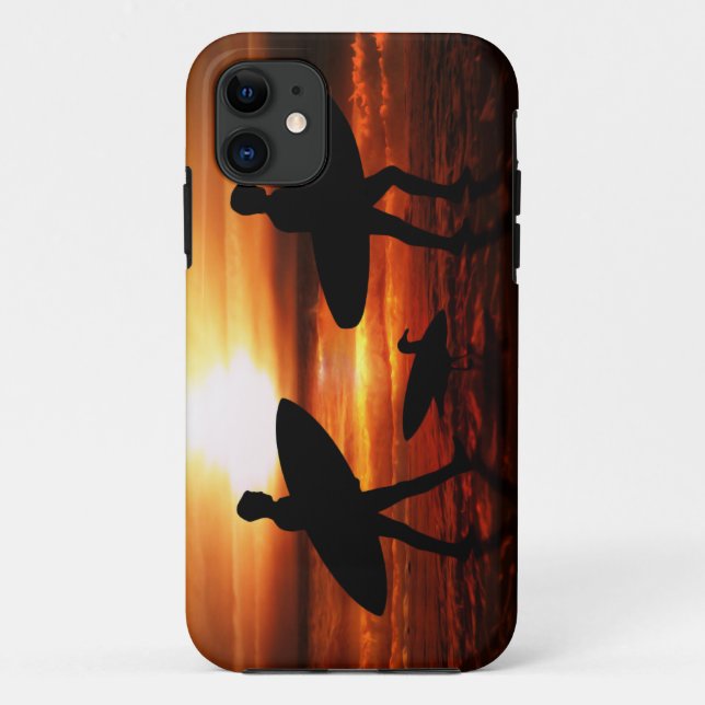 Funda De Case-Mate Para iPhone Surfistas del atardecer (Reverso)