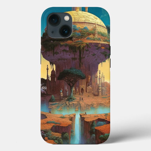 Funda De Case-Mate Para iPhone Surreal Fantasy City (Reverso )