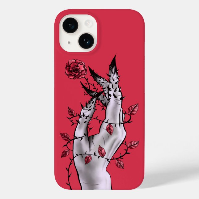 Funda De Case-Mate Para iPhone Surrealista mano de horror con Rosas góticos (Reverso )