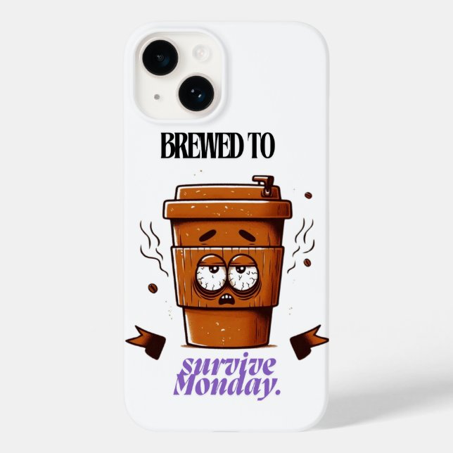 Funda De Case-Mate Para iPhone "Survive Monday. BREWED to…" Coffee Mug – Fun Desi (Reverso )