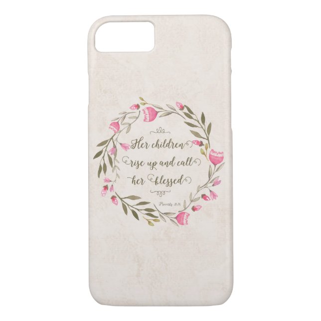 Funda De Case-Mate Para iPhone Sus hijos se levantan y la bendicen (Reverso)