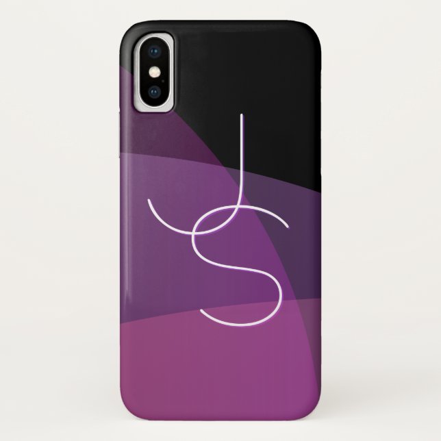 Funda De Case-Mate Para iPhone Sus inicios superpuestos | Morado moderno y rosa (Reverso)
