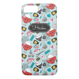 Funda Para iPhone 8/7 Sushi kawaii azul personalizado