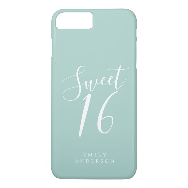 Funda De Case-Mate Para iPhone Sweet 16 Script Sky Blue 16th Birthday (Reverso)