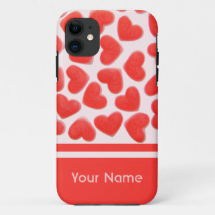 Funda Para iPhone 11 Sweet Hearts Pink Name iPhone case