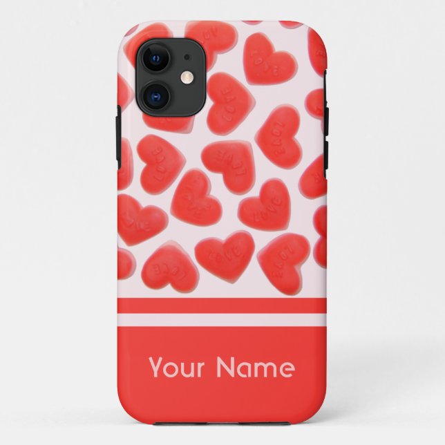 Funda De Case-Mate Para iPhone Sweet Hearts Pink Name iPhone case (Reverso)