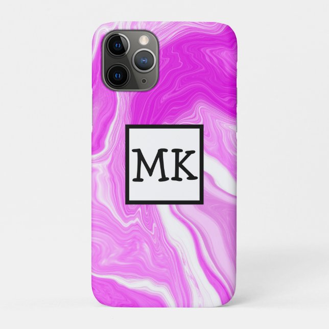 Funda De Case-Mate Para iPhone Swift de mármol rosa y blanco personalizado (Reverso)