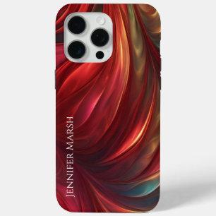 Funda Para iPhone 15 Pro Max Swirl irlandés de resumen rojo