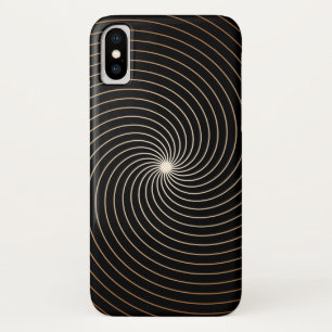 Funda Para iPhone X Swirl negro y blanco con gradación de Tan
