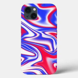Funda Para iPhone 13 "Swirl patriótico: el mármol rojo, blanco y azul"