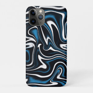 Funda Para iPhone 11 Pro Swirls azul, negro y blanco