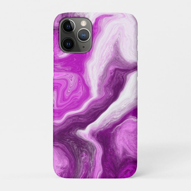 Funda De Case-Mate Para iPhone Swirls personalizados de Mármol Púrpura y Blanco (Reverso)