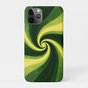 Funda Para iPhone 11 Pro Swirls verdes y amarillas