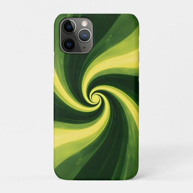 Funda De Case-Mate Para iPhone Swirls verdes y amarillas (Reverso)