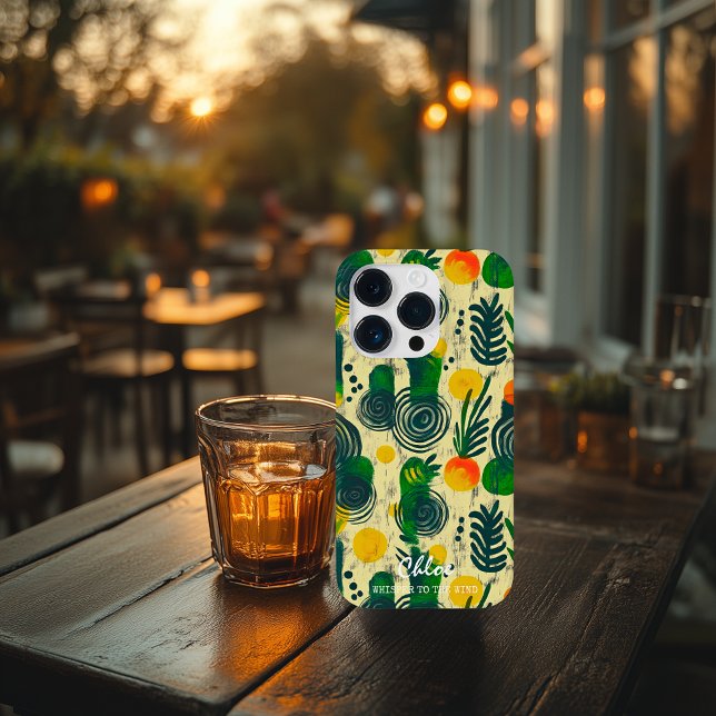 Funda De Case-Mate Para iPhone Swirls y hojas botánicas con nombre personalizado (Subido por el creador)