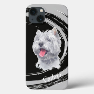 Funda Para iPhone 13 Swirte de resumen de perro del Territorio Blanco d