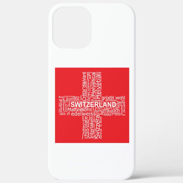 Funda De Case-Mate Para iPhone Switzerland Flag Word Cloud (Reverso )