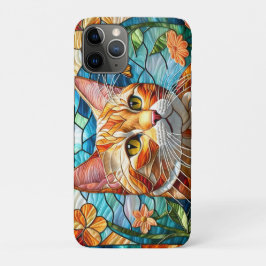 Funda Para iPhone 11 Pro Tabby art stained glass cat colorful modern style
