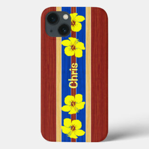 title_seo2 Tabla hawaiana amarilla de madera de la