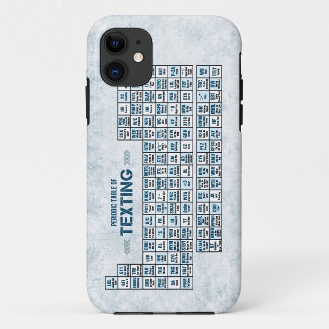 Funda De Case-Mate Para iPhone Tabla periódica de texto (azul) (Reverso)