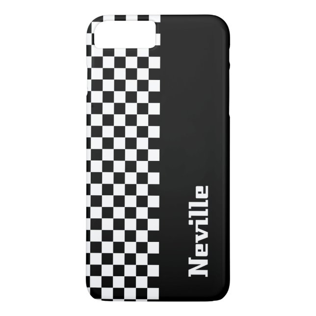 Funda De Case-Mate Para iPhone Tablero de ajedrez de dos tonos personalizado (Reverso)