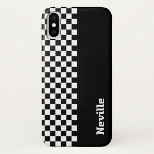 Funda Para iPhone X Tablero de ajedrez de dos tonos personalizado