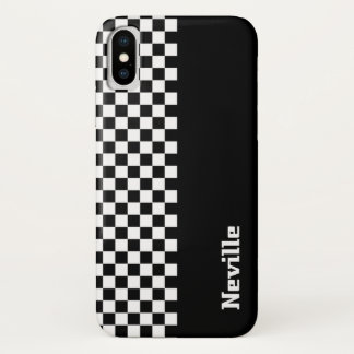 Funda Para iPhone X Tablero de ajedrez de dos tonos personalizado