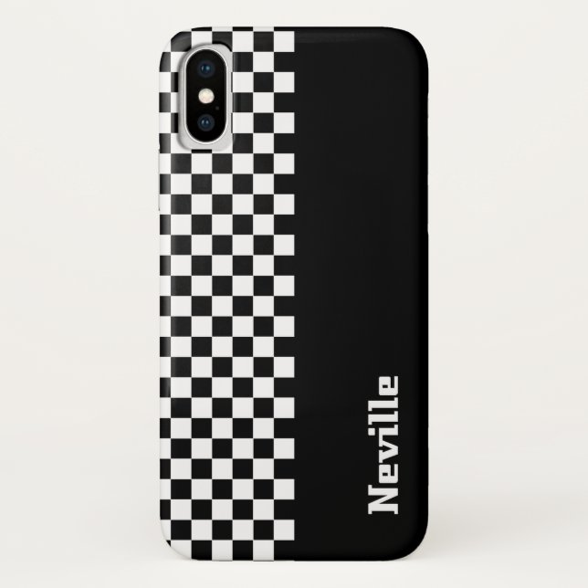 Funda De Case-Mate Para iPhone Tablero de ajedrez de dos tonos personalizado (Reverso)
