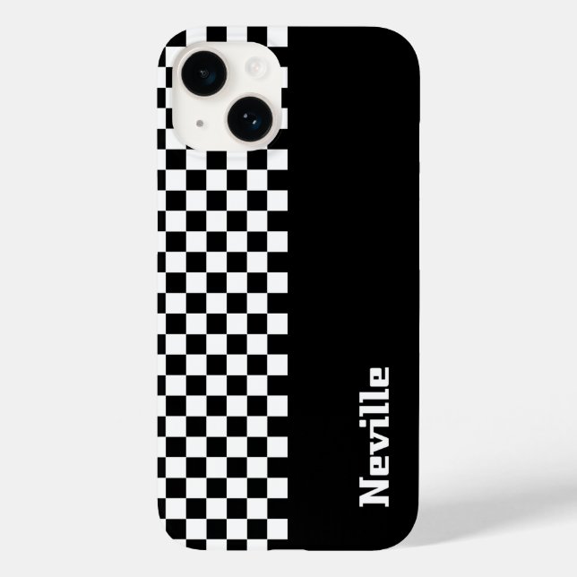 Funda De Case-Mate Para iPhone Tablero de ajedrez de dos tonos personalizado (Reverso )