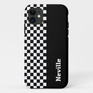 Funda Para iPhone 11 Tablero de ajedrez de dos tonos personalizado