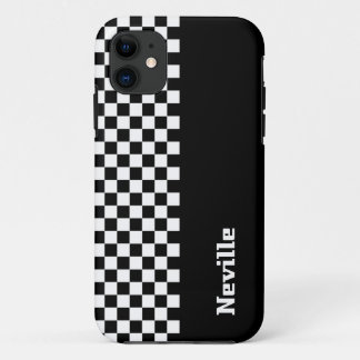 Funda Para iPhone 11 Tablero de ajedrez de dos tonos personalizado