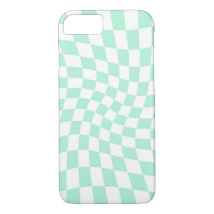 Funda Para iPhone 8/7 Tablero de ajedrez retro pastelero de tinta verde