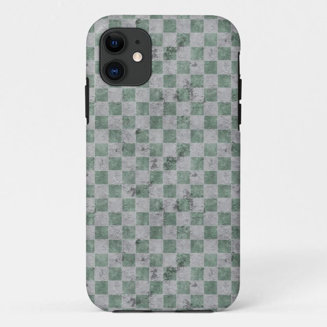 Funda De Case-Mate Para iPhone Tablero de ajedrez verde (Reverso)