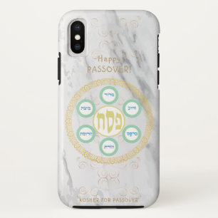 Funda Para iPhone X Tablero de mármol kosher de Seder Pesach del
