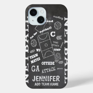 Funda Para iPhone 15 Tablero de netball personalizado