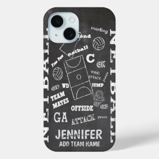 Funda Para iPhone 15 Tablero de netball personalizado