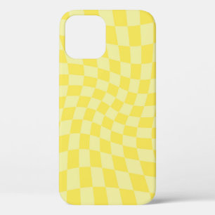 Funda Para iPhone 12 Tablero retro Lemon Yellow Pastel Warped