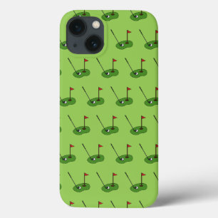 Funda Para iPhone 13 Taladro del campo de golf con patrón de bandera