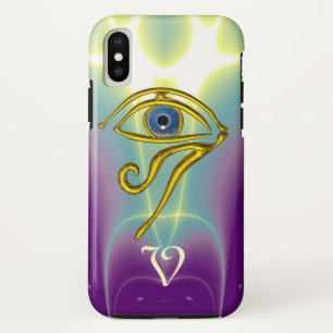 Funda Para iPhone XS TALISMÁN AZUL MONOGRAMA Verde azulado, blanco mor