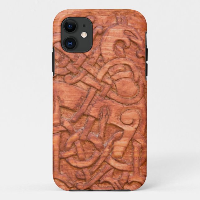 Funda De Case-Mate Para iPhone Talla de madera de Viking (Reverso)