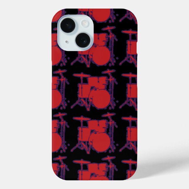 Funda De Case-Mate Para iPhone tambores de percusión roja (Reverso )