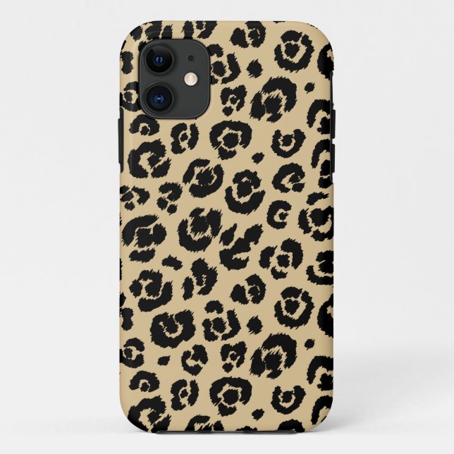 Funda De Case-Mate Para iPhone Tan Beige Black Leopard Print (Reverso)