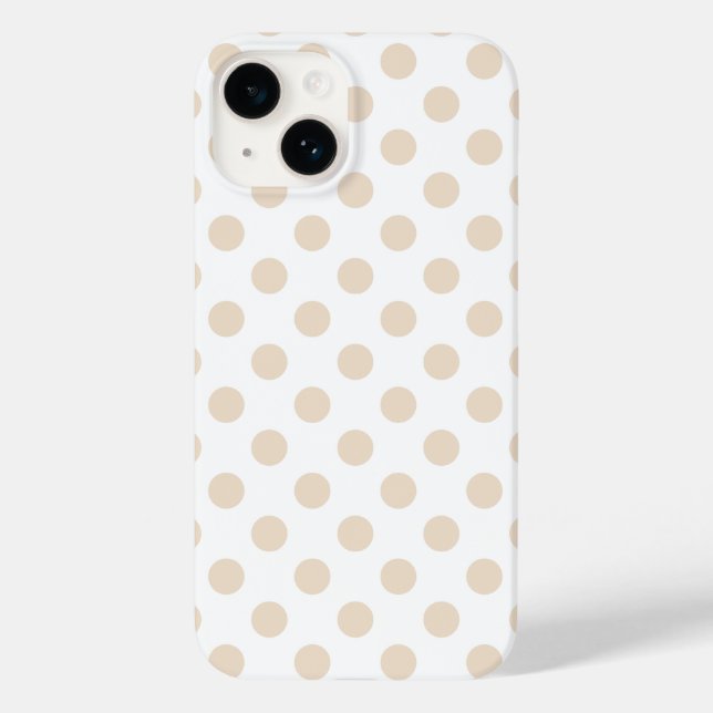 Funda De Case-Mate Para iPhone Tan polka puntos (Reverso )